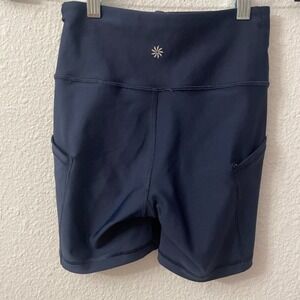 Athleta 2025 spandex shorts pockets blue - xxs